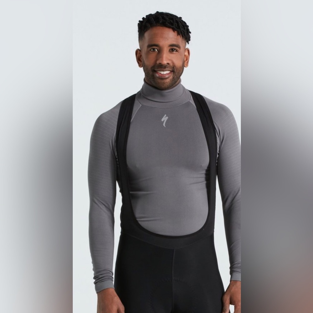 Specialized Men’s Seamless Roll Neck Baselayer Long Sleeve in Grey S/M